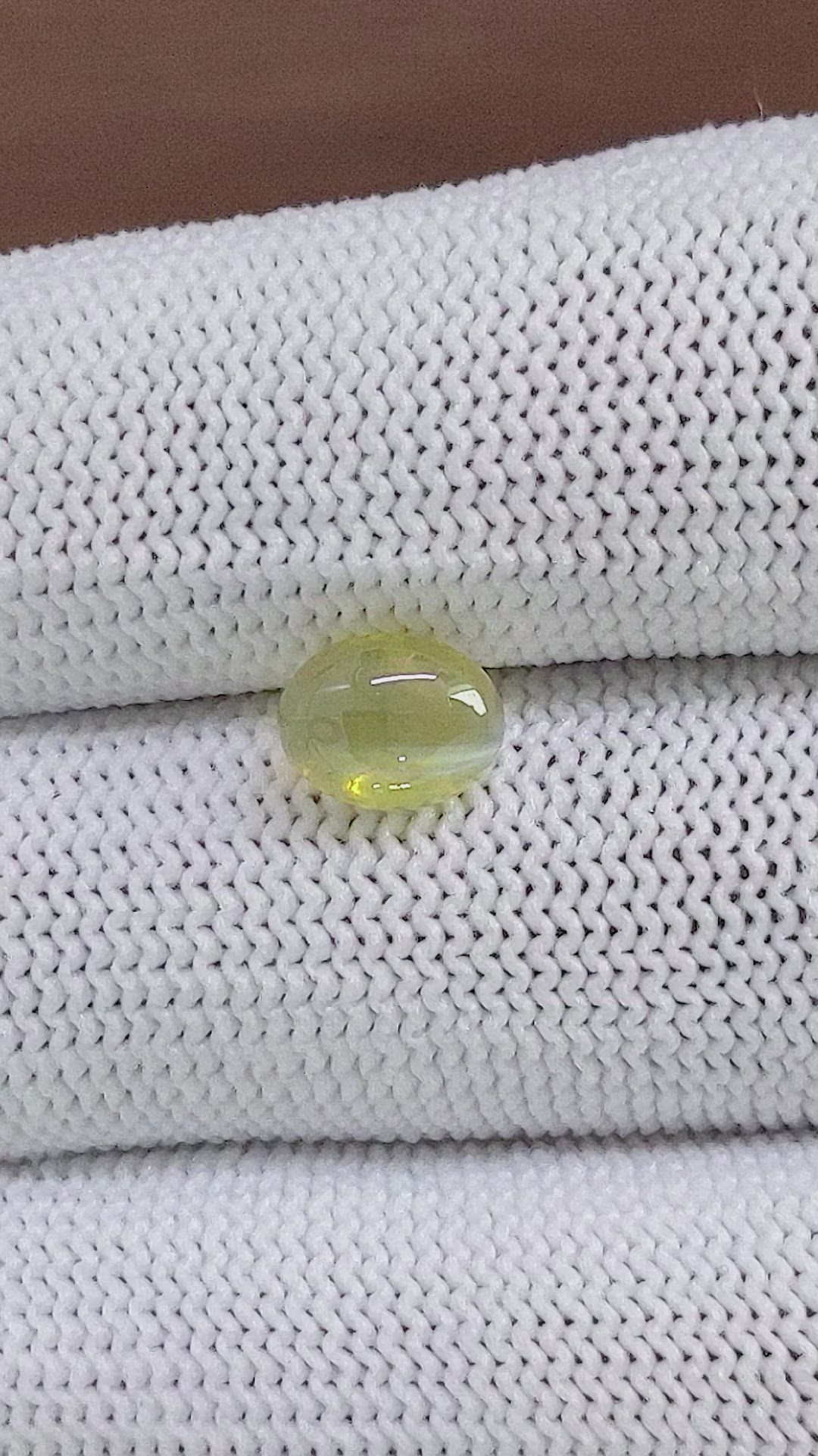 2.27 Ct. Greenish Yellow Cabochon Chrysoberyl from Tanzania Size Video