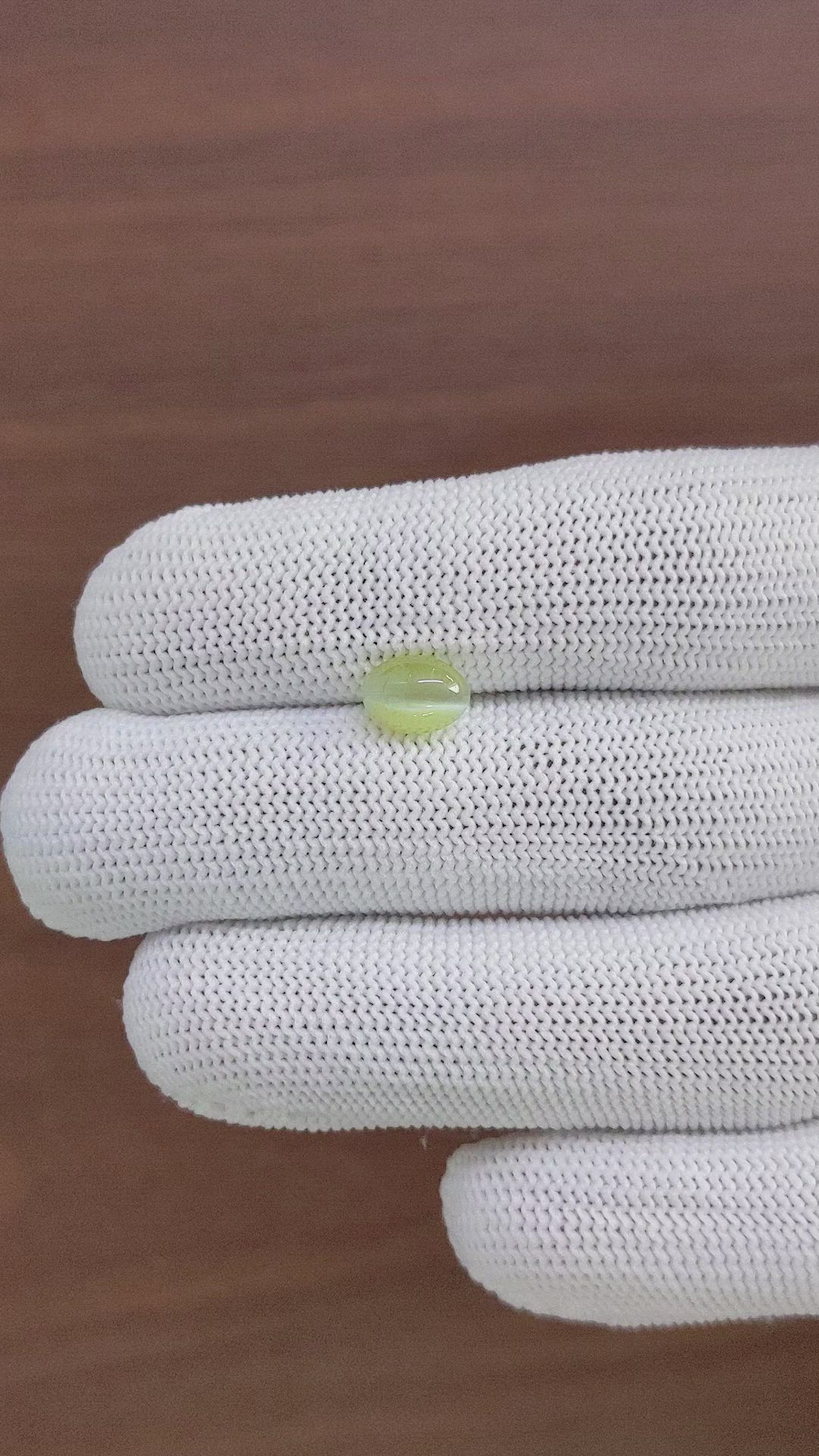 2.32 Ct. Yellowish Green Cabochon Chrysoberyl from Tanzania Size Video