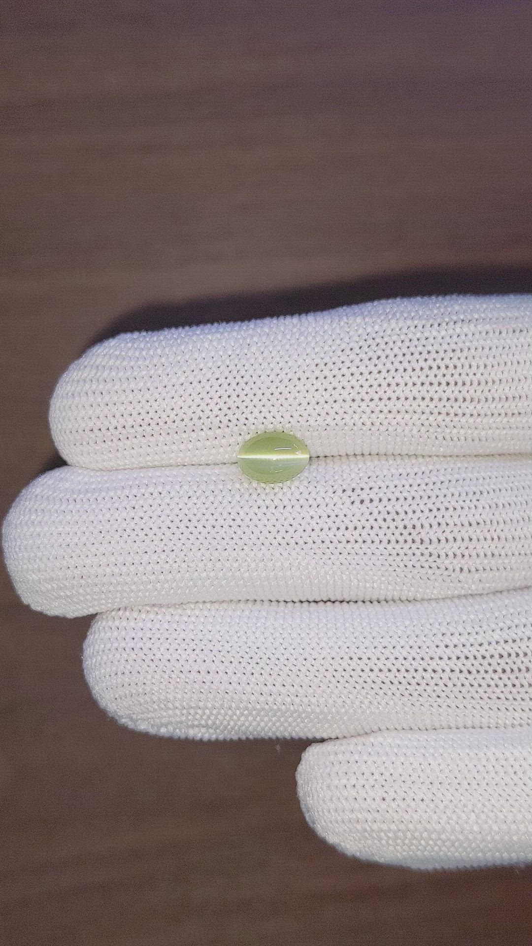 2.32 Ct. Yellowish Green Cabochon Chrysoberyl from Tanzania Size Video