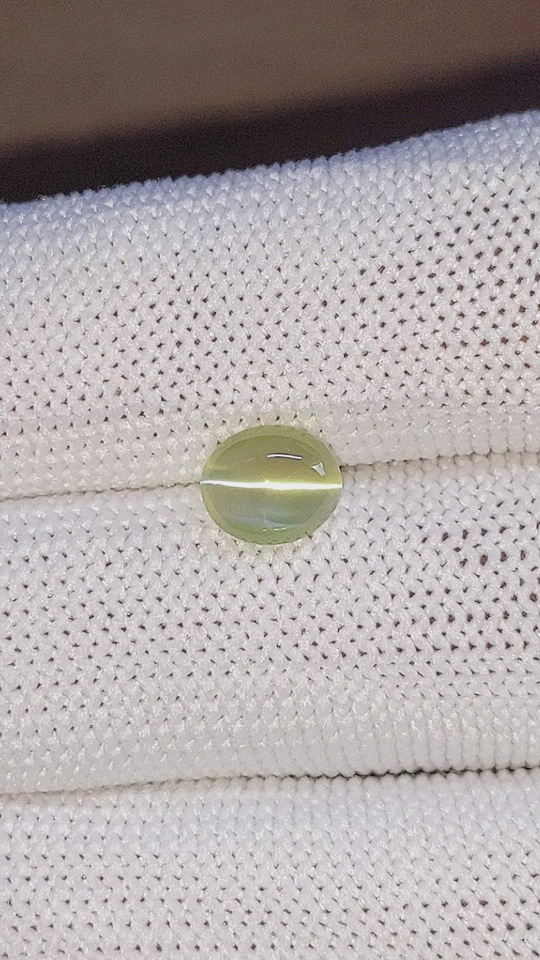 2.02 Ct. Yellowish Green Cabochon Chrysoberyl from Tanzania Size Video