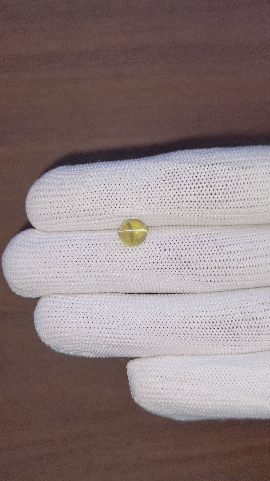 2.30 Ct. Greenish Yellow Cabochon Chrysoberyl from Tanzania Size Video