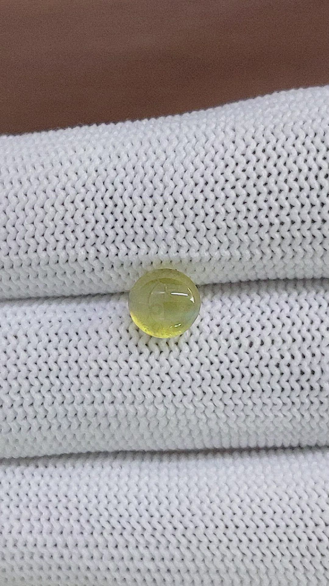 2.30 Ct. Greenish Yellow Cabochon Chrysoberyl from Tanzania Size Video