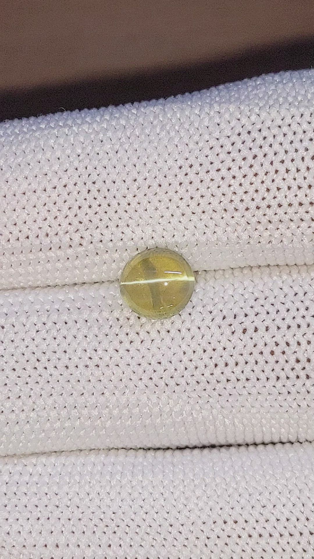 2.30 Ct. Greenish Yellow Cabochon Chrysoberyl from Tanzania Size Video