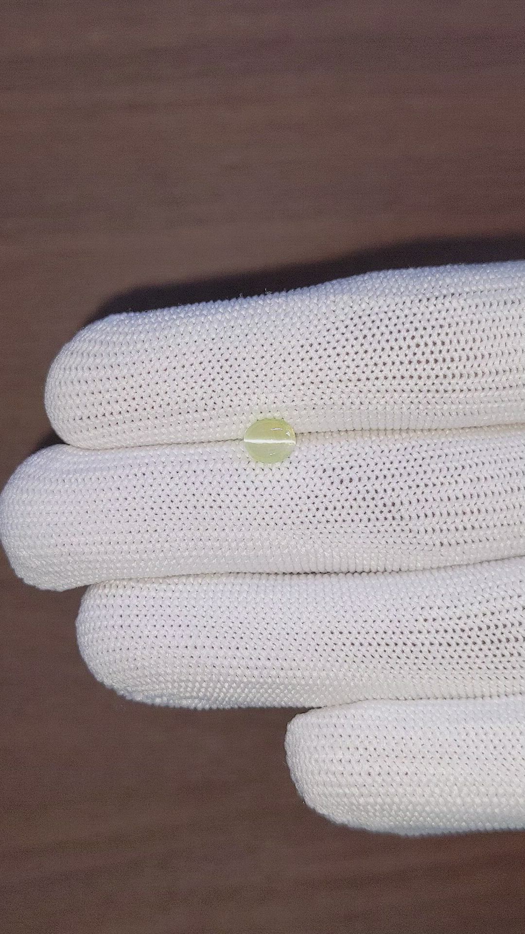1.13 Ct. Yellowish Green Cabochon Chrysoberyl from Tanzania Size Video