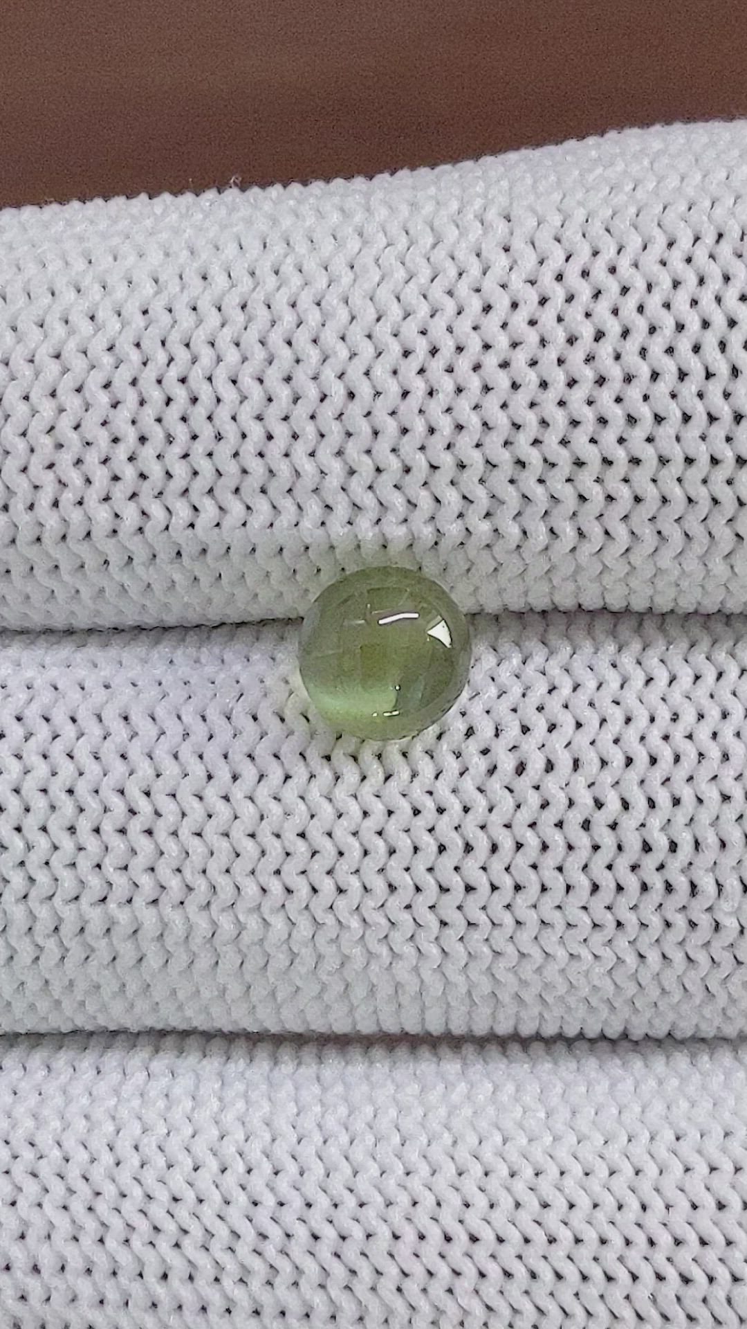2.08 Ct. Yellowish Green Cabochon Chrysoberyl from Tanzania Size Video