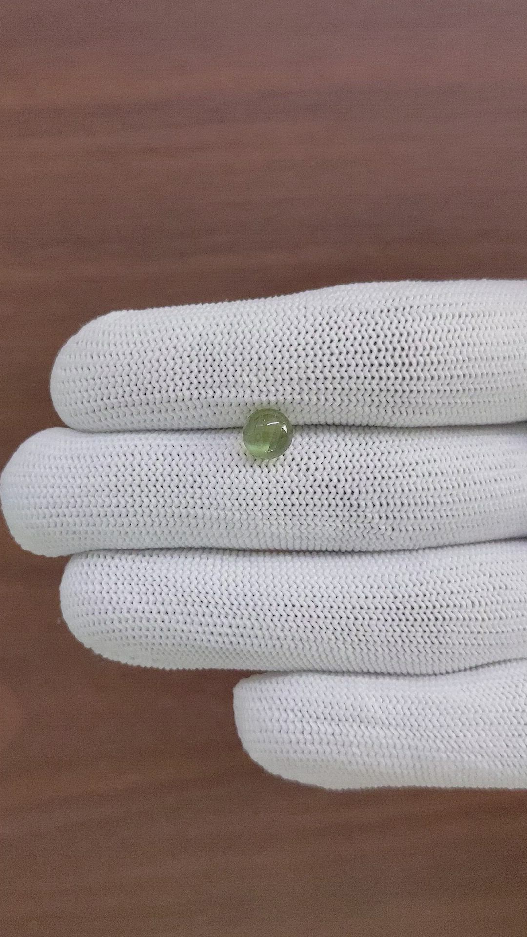 2.08 Ct. Yellowish Green Cabochon Chrysoberyl from Tanzania Size Video