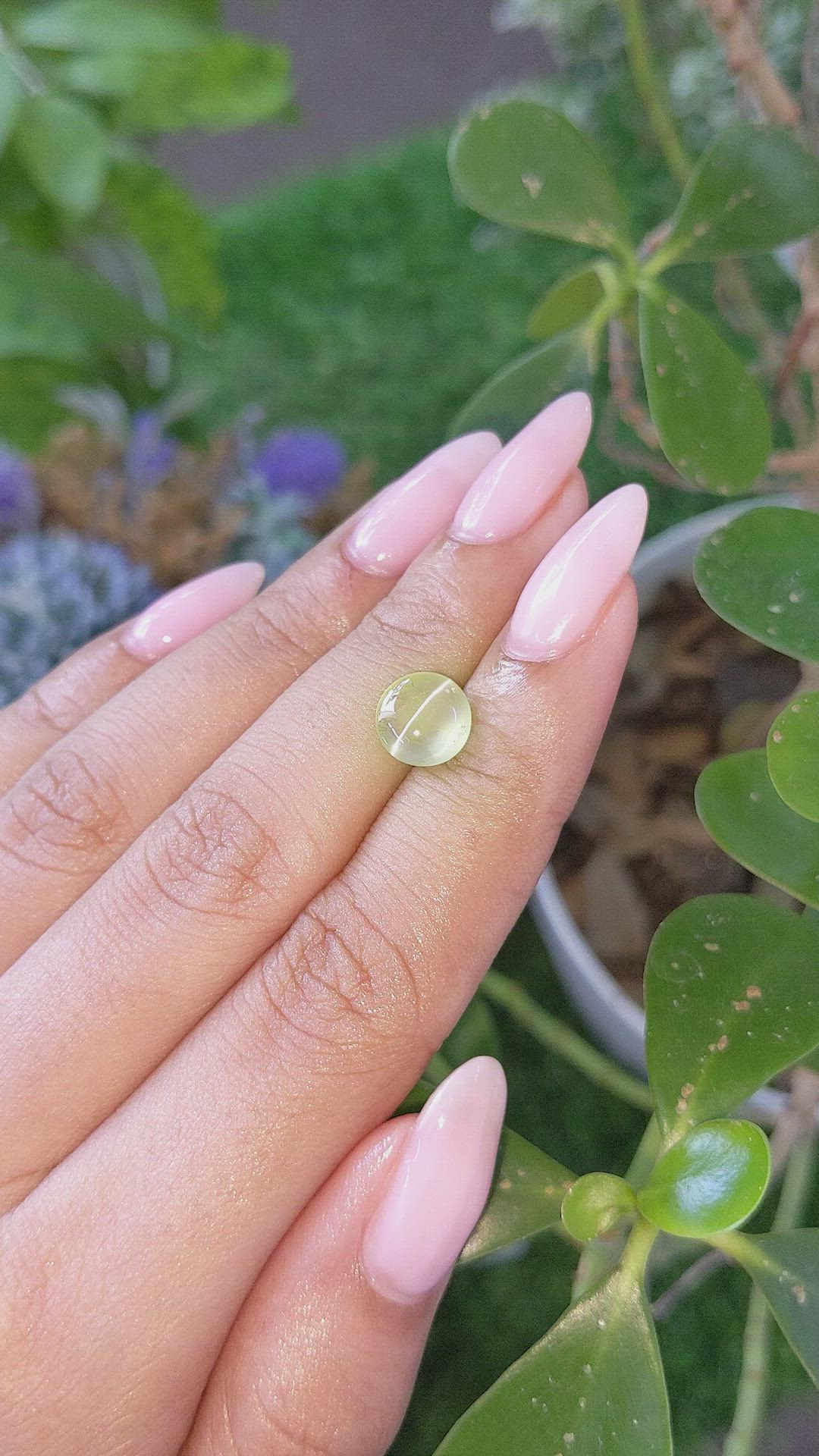 2.83 Ct. Greenish Yellow Cabochon Chrysoberyl from Tanzania Size Video