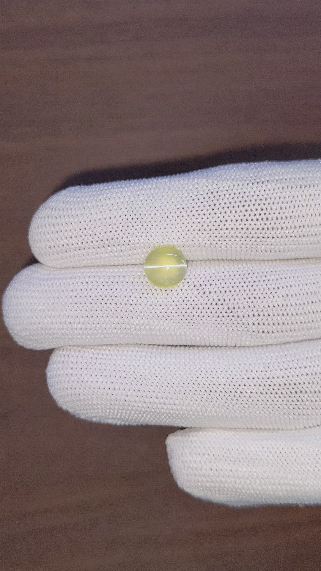 2.83 Ct. Greenish Yellow Cabochon Chrysoberyl from Tanzania Size Video