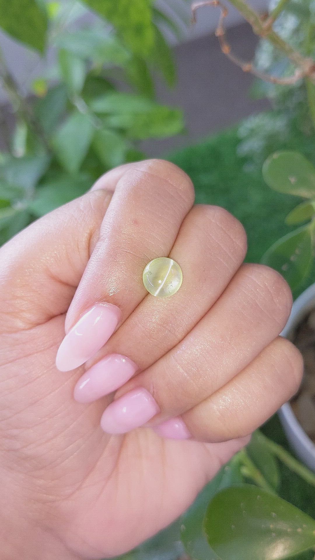 2.83 Ct. Greenish Yellow Cabochon Chrysoberyl from Tanzania Size Video