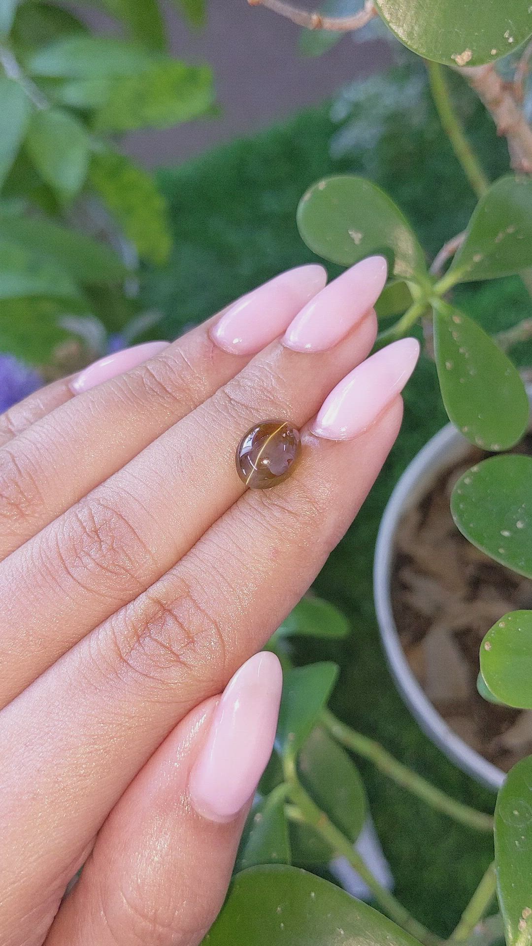 4.02 Ct. Brown Cabochon Chrysoberyl from Tanzania Size Video