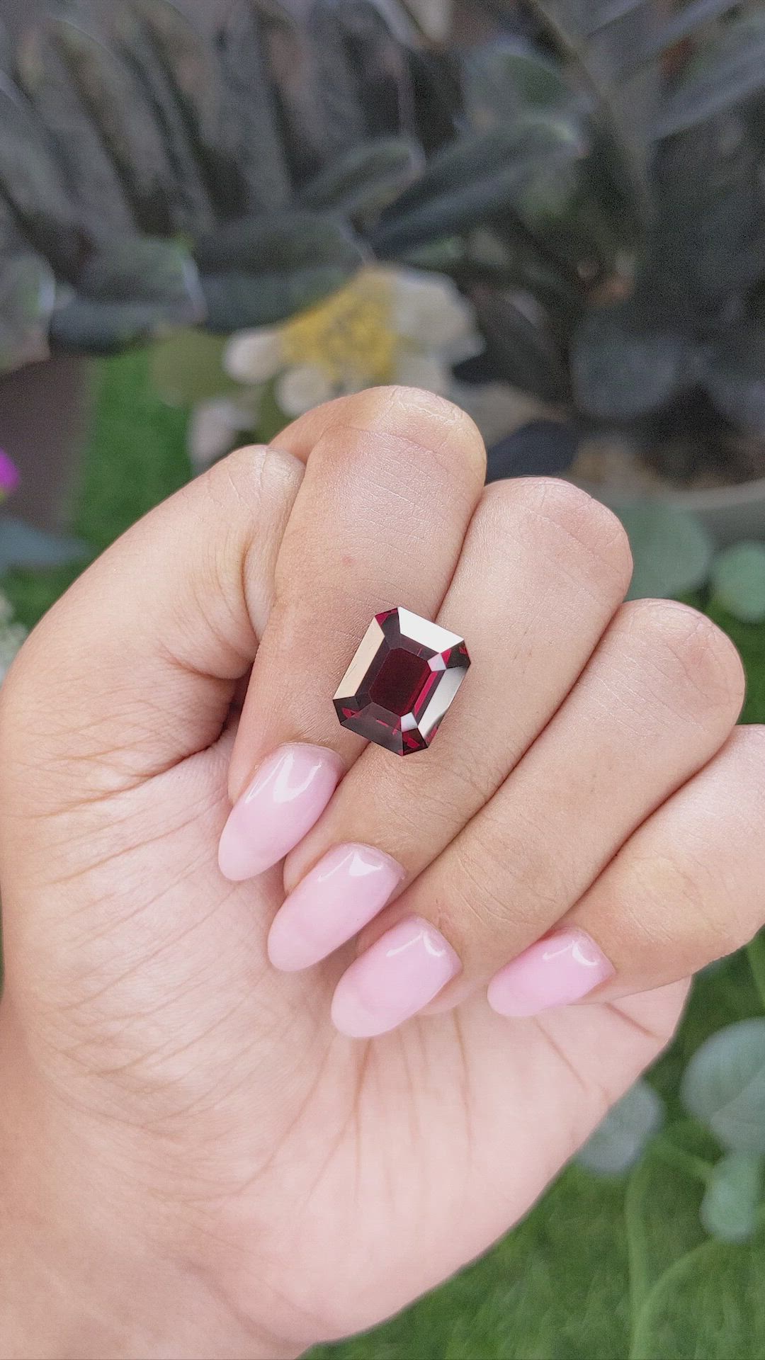 8.85 Ct. Red Garnet from Madagascar Size Video