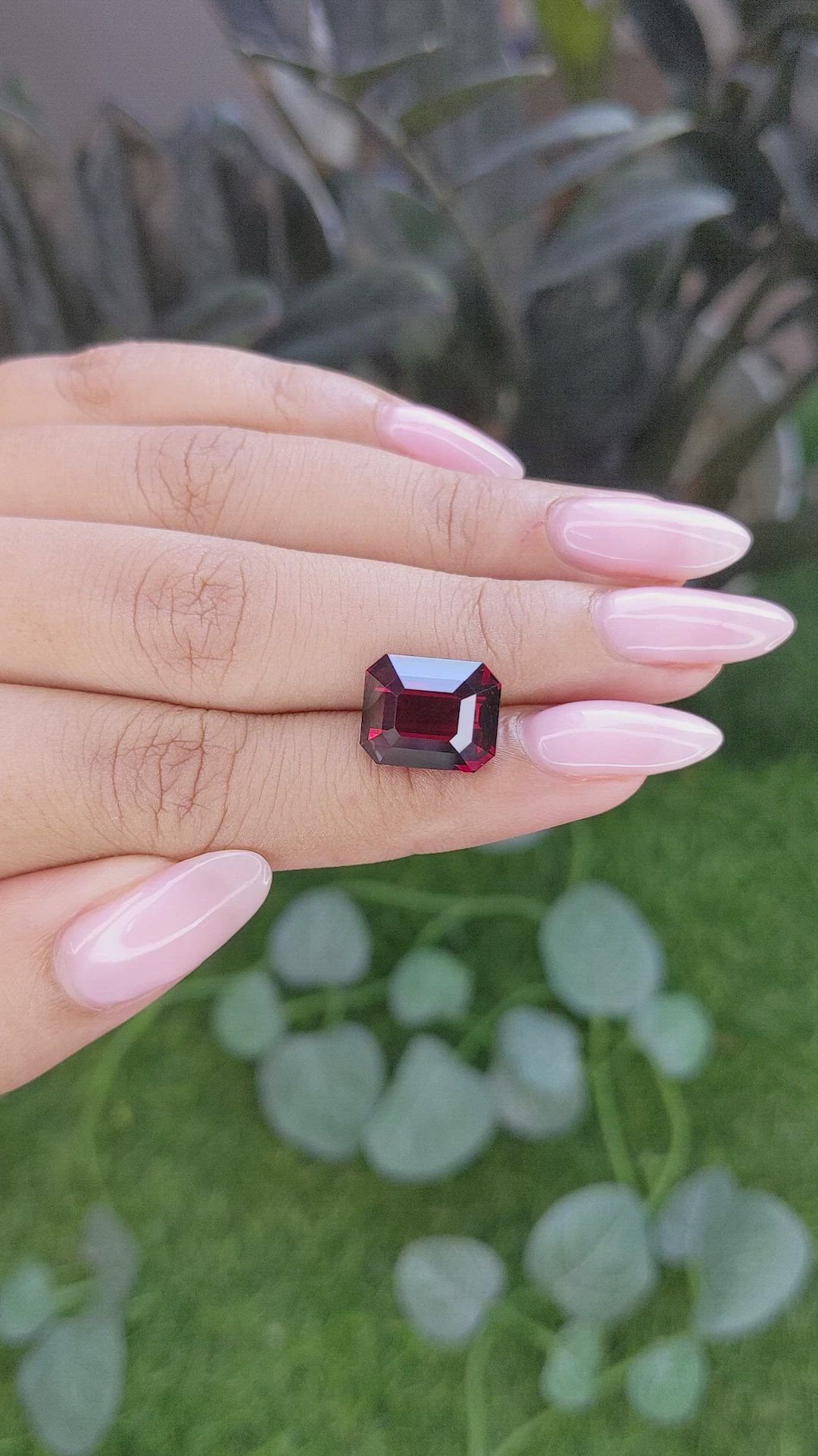 8.85 Ct. Red Garnet from Madagascar Size Video