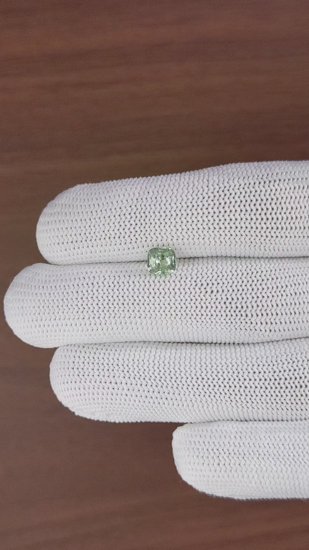 1.05 Ct. Yellowish Green Chrysoberyl from Madagascar Size Video