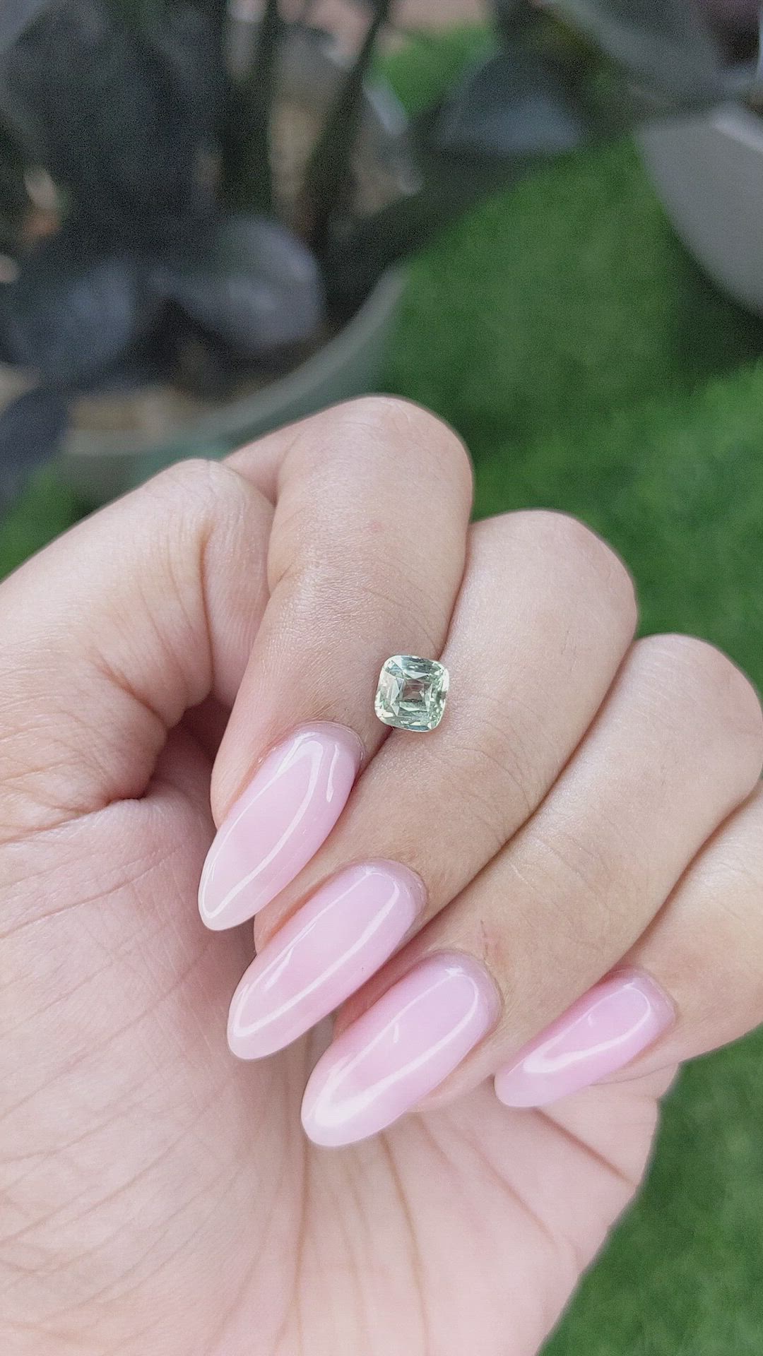 1.05 Ct. Yellowish Green Chrysoberyl from Madagascar Size Video