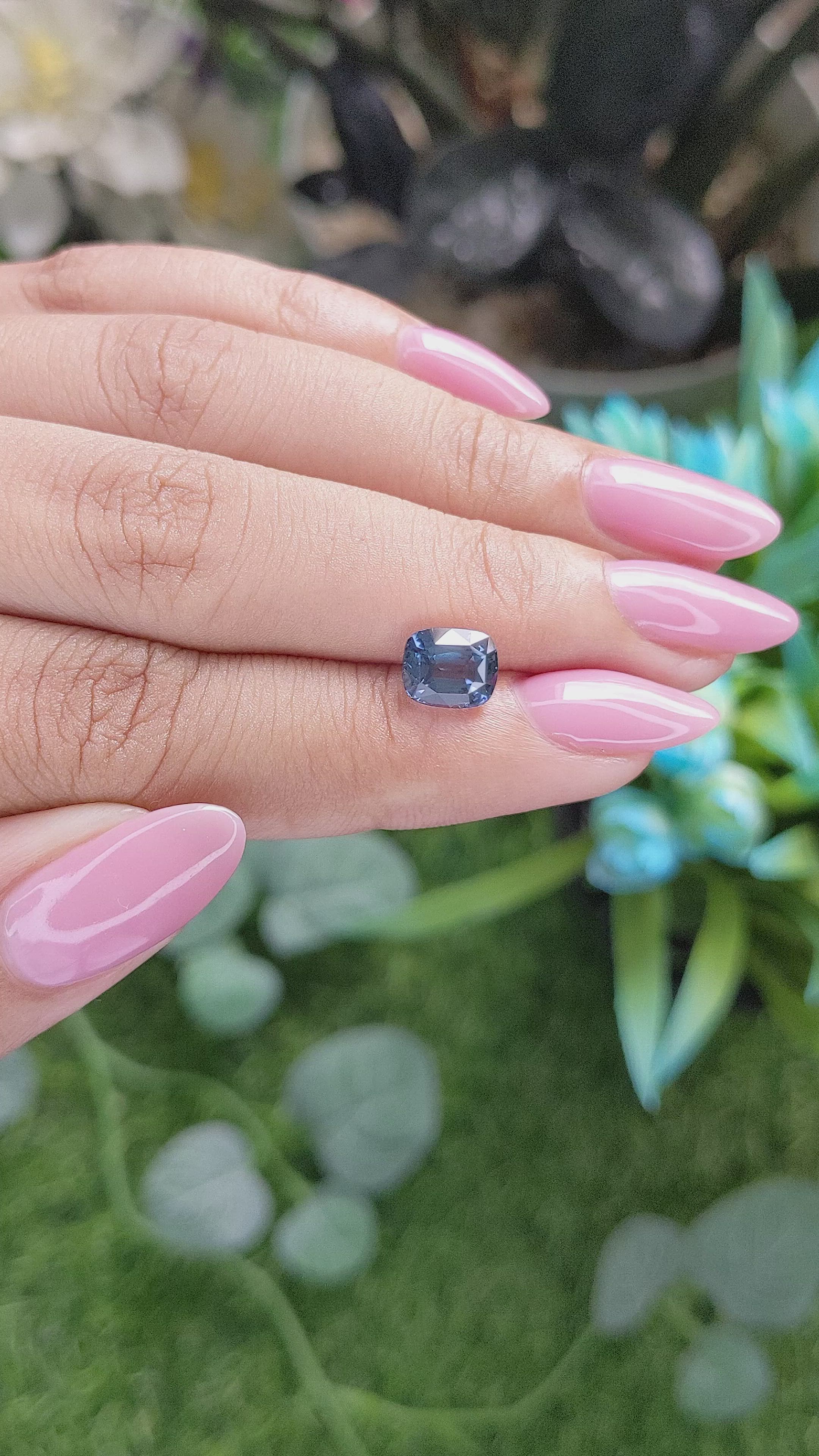 2.08 Ct. Blue Spinel from Tanzania Size Video