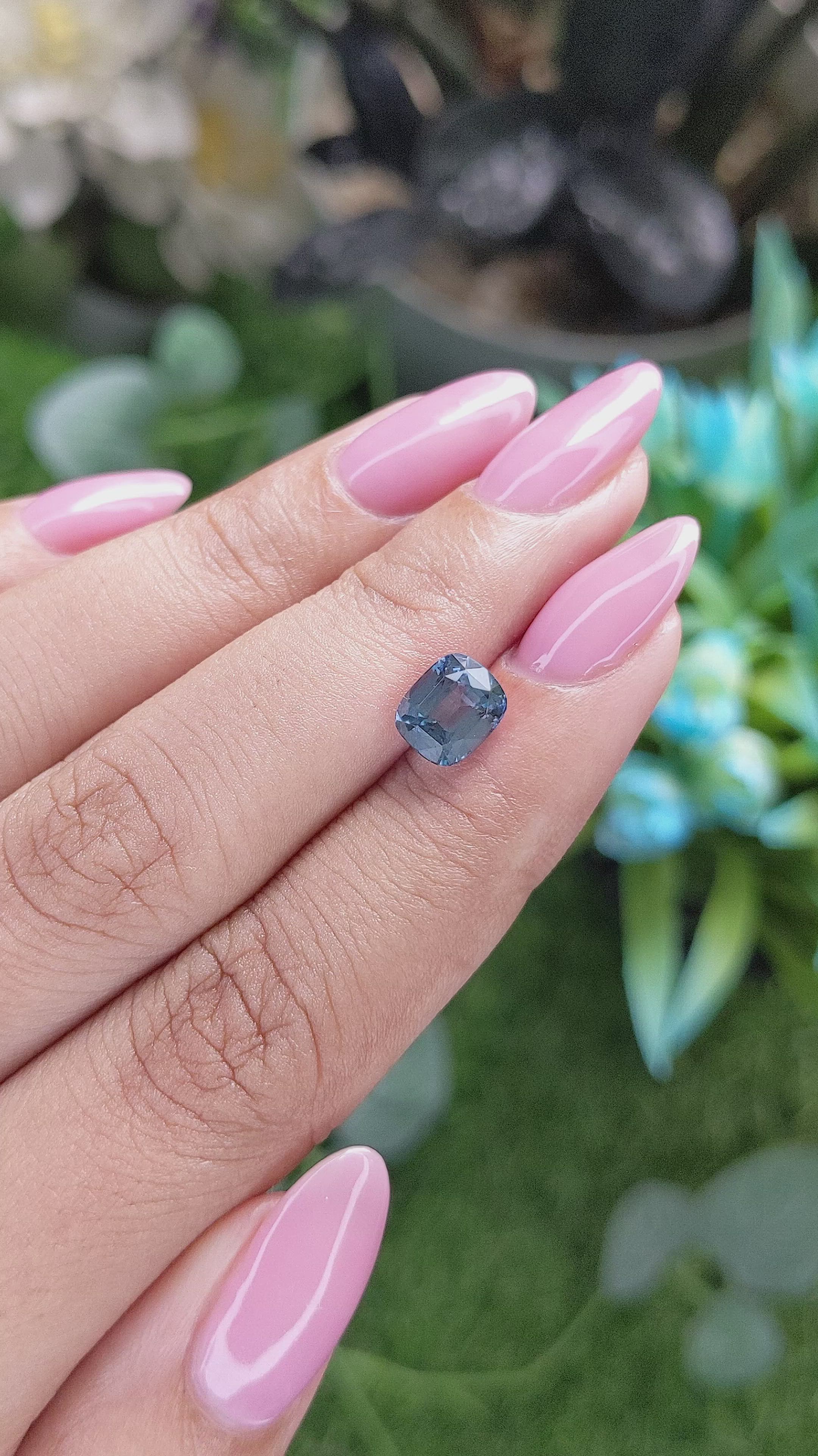 2.08 Ct. Blue Spinel from Tanzania Size Video