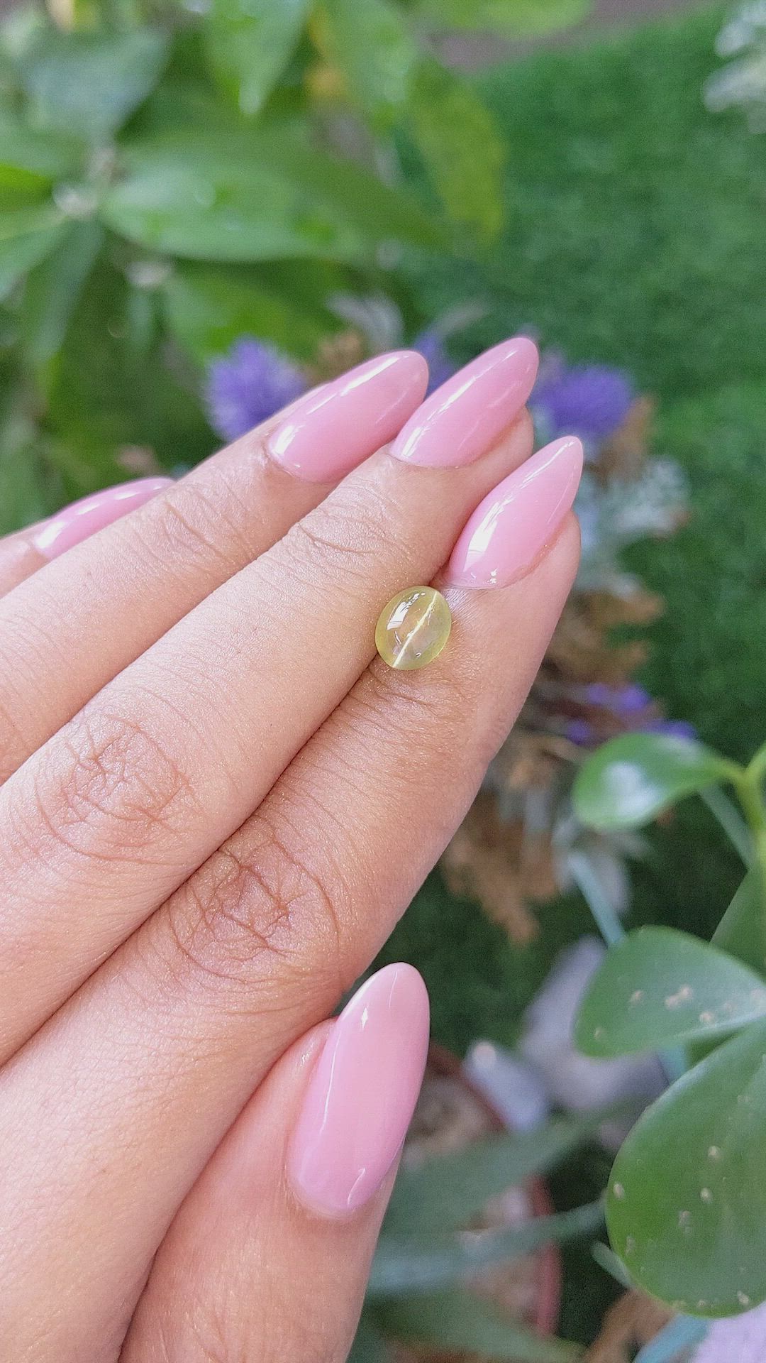 1.69 Ct. Yellowish Green Cabochon Chrysoberyl from Tanzania Size Video