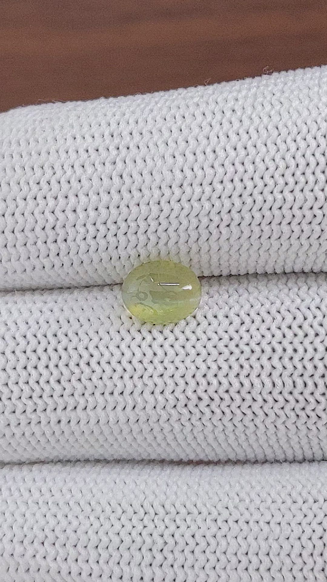1.69 Ct. Yellowish Green Cabochon Chrysoberyl from Tanzania Size Video