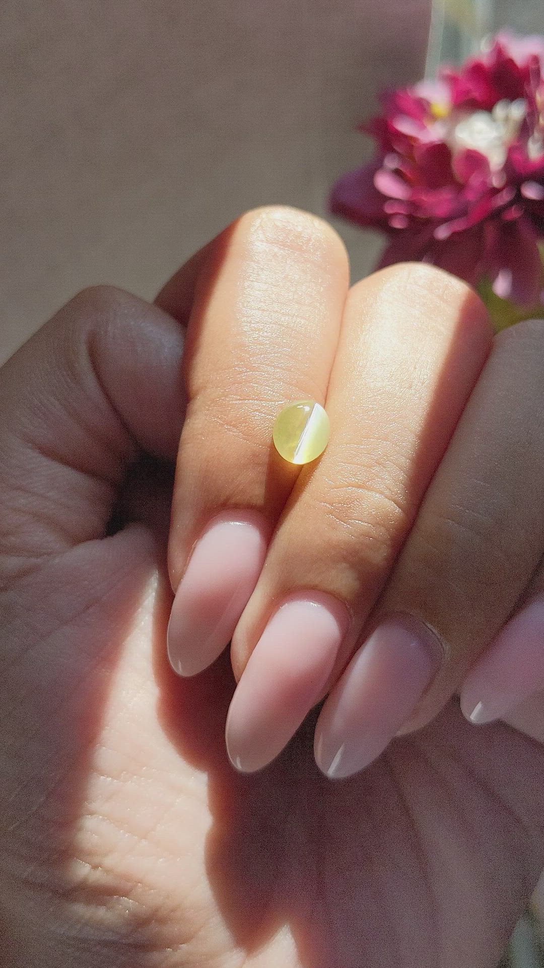 1.50 Ct. Greenish Yellow Cabochon Chrysoberyl from Tanzania Size Video