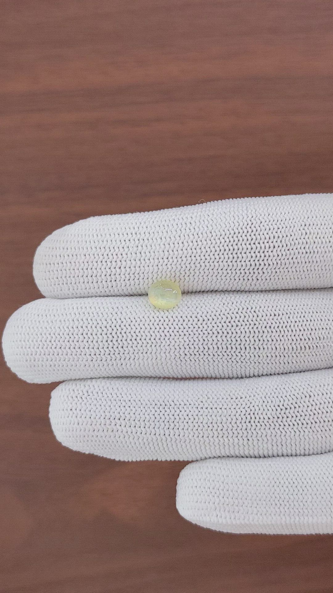 1.50 Ct. Greenish Yellow Cabochon Chrysoberyl from Tanzania Size Video