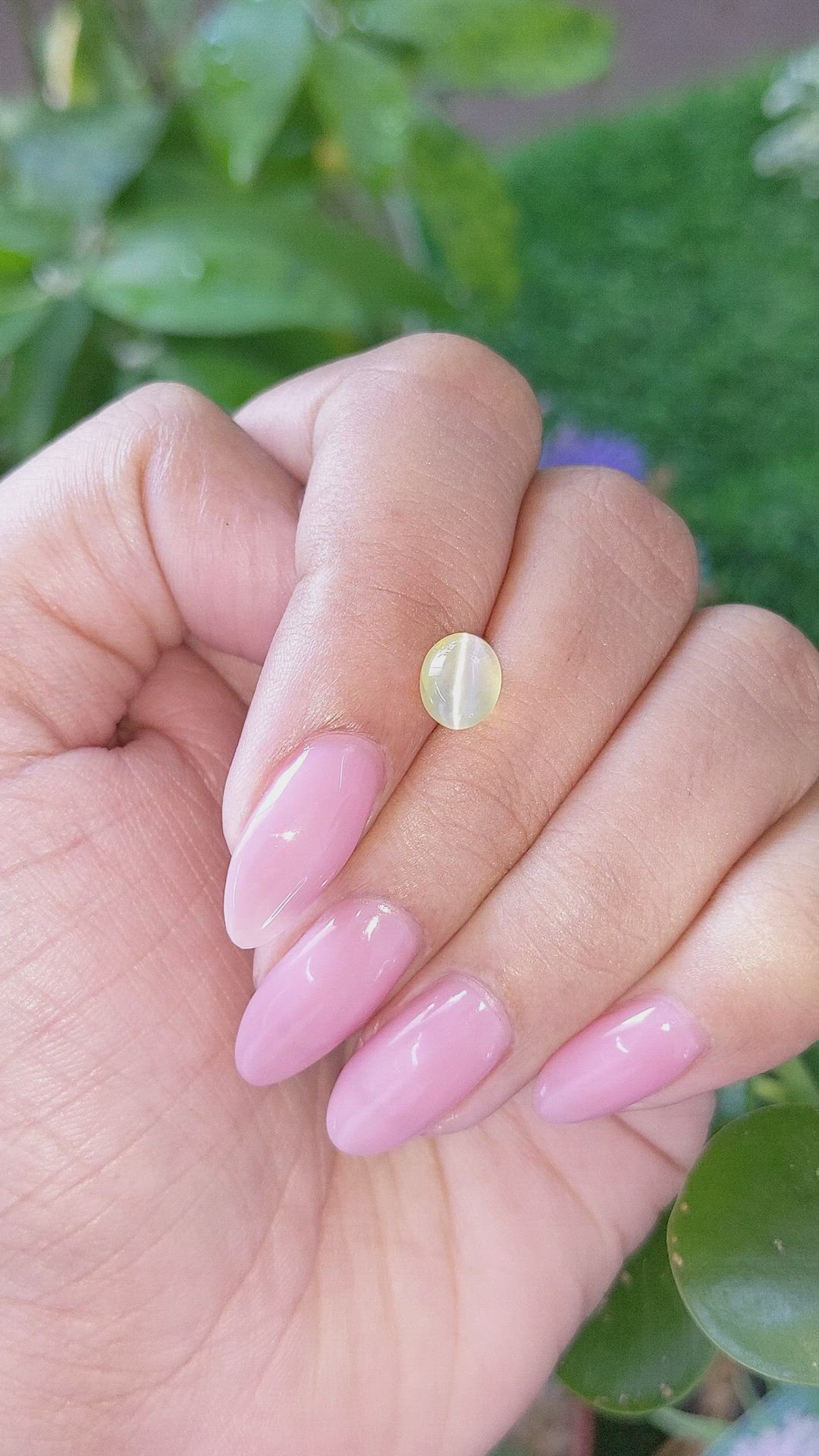 1.94 Ct. Greenish Yellow Cabochon Chrysoberyl from Tanzania Size Video