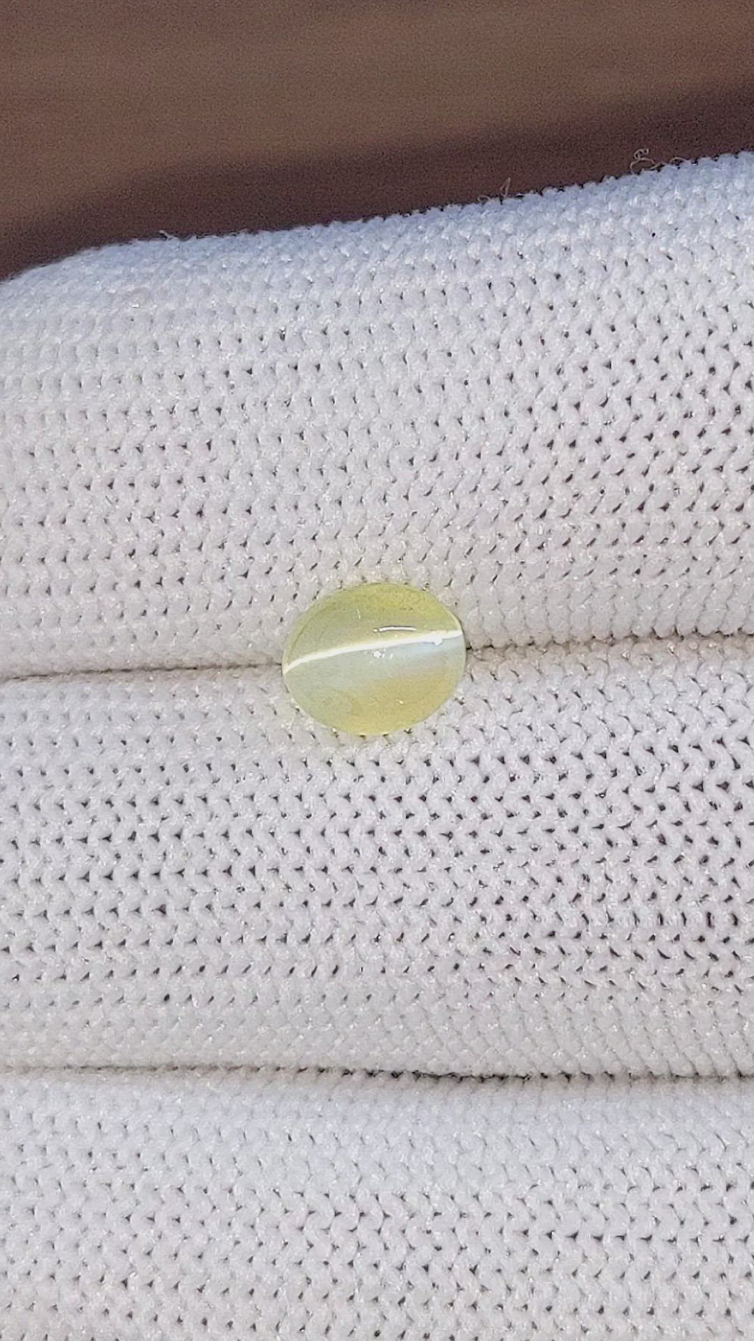 1.94 Ct. Greenish Yellow Cabochon Chrysoberyl from Tanzania Size Video
