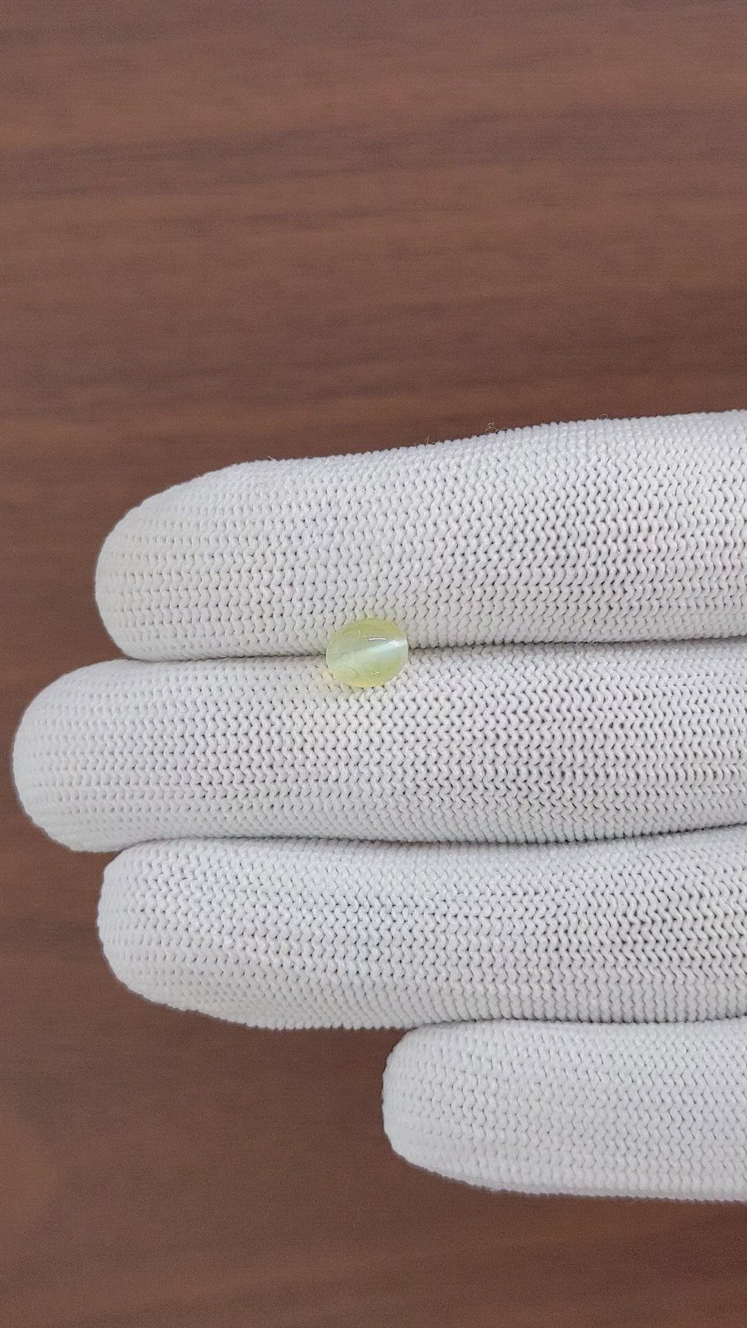 1.94 Ct. Greenish Yellow Cabochon Chrysoberyl from Tanzania Size Video