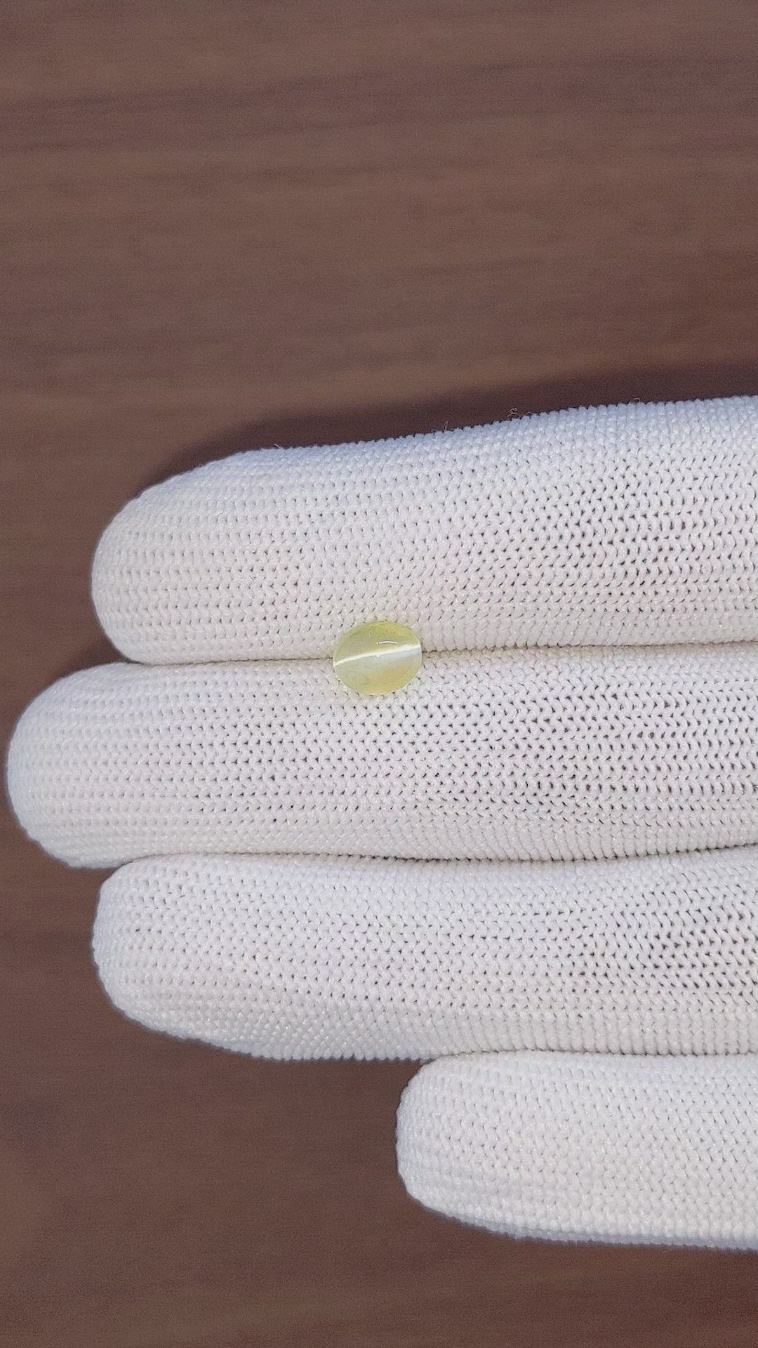 1.94 Ct. Greenish Yellow Cabochon Chrysoberyl from Tanzania Size Video