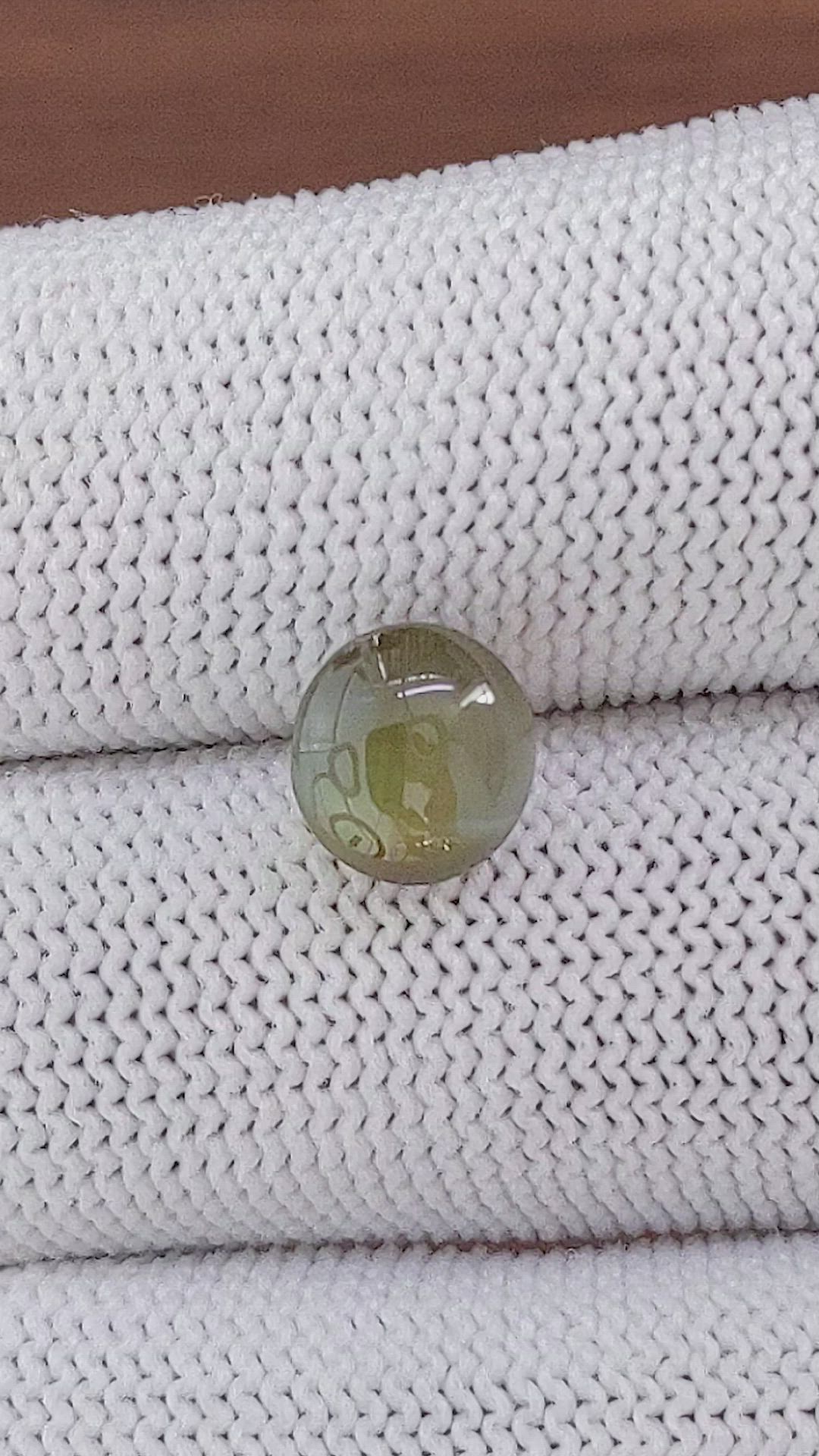 4.00 Ct. Brownish Green Cabochon Chrysoberyl from Tanzania Size Video