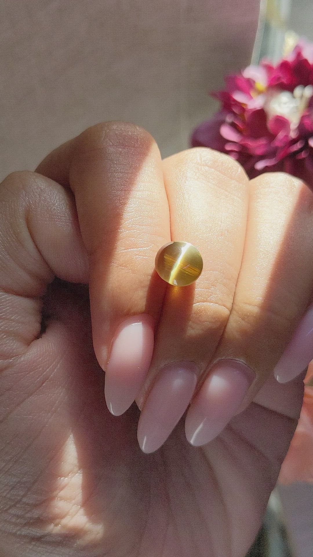 4.00 Ct. Brownish Green Cabochon Chrysoberyl from Tanzania Size Video