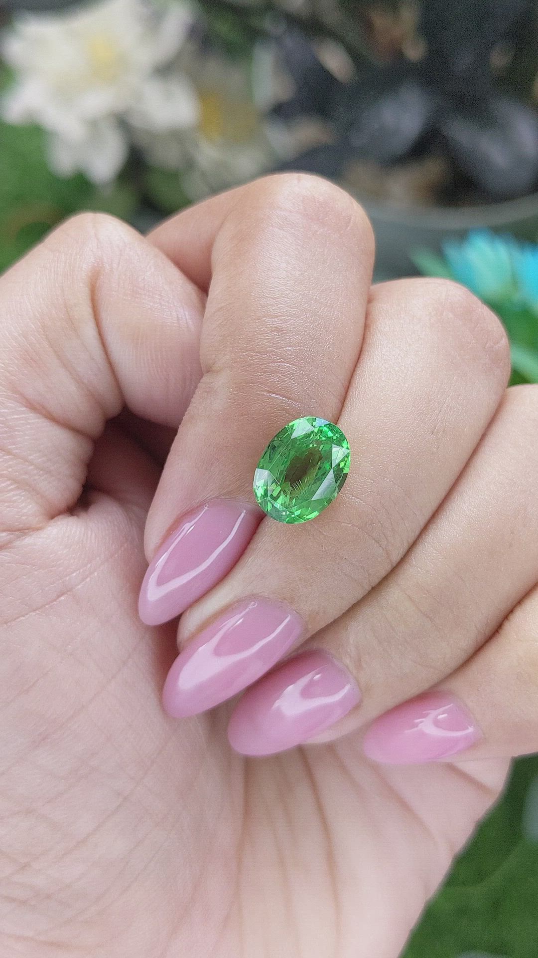 4.28 Ct. Tsavorite Garnet from Tanzania Size Video