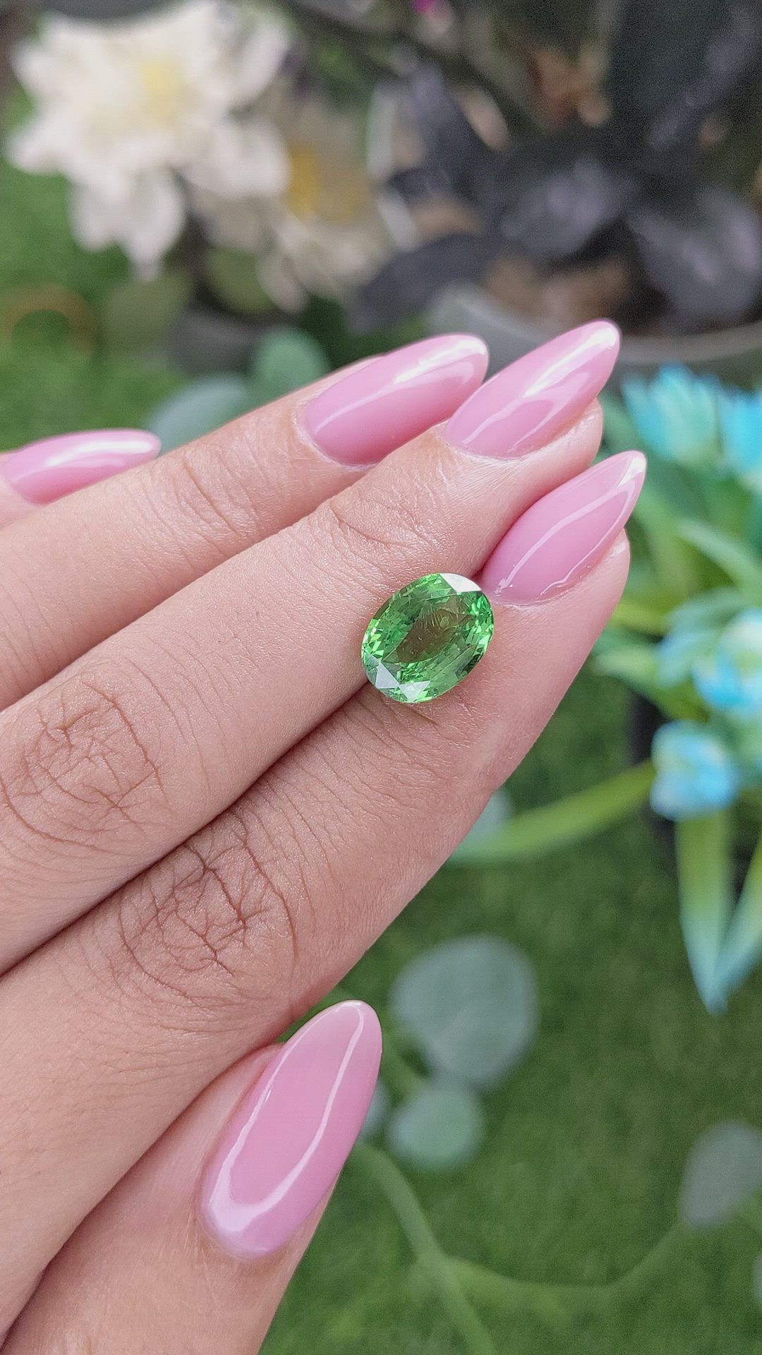 4.28 Ct. Tsavorite Garnet from Tanzania Size Video