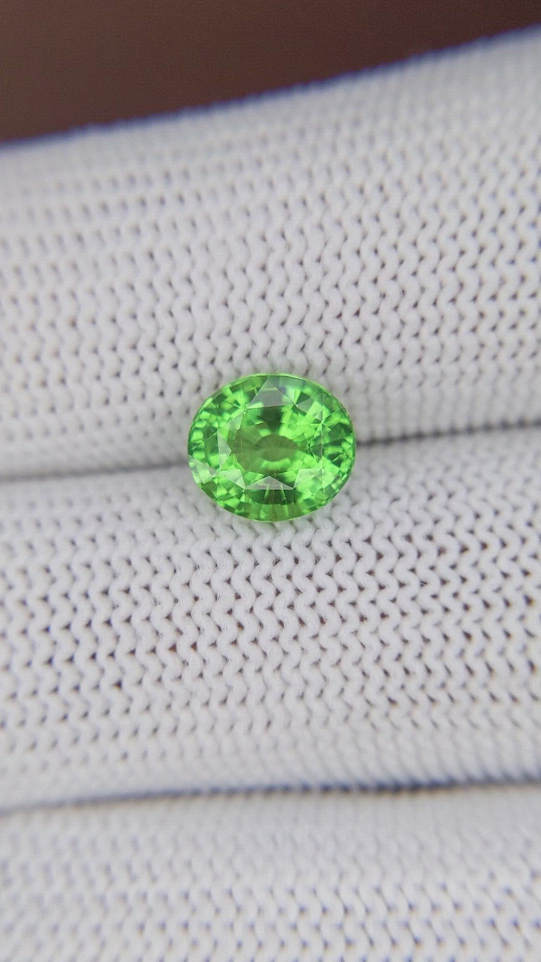 2.02 Ct. Tsavorite Garnet from Tanzania Size Video