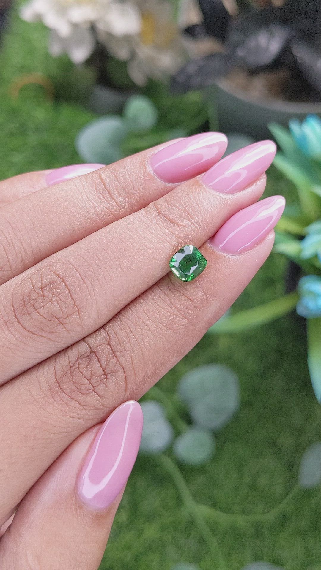 1.55 Ct. Tsavorite Garnet from Tanzania Size Video