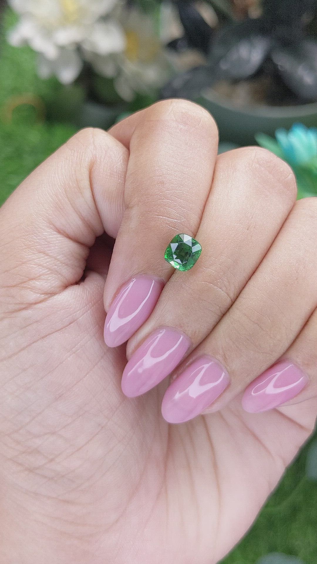 1.55 Ct. Tsavorite Garnet from Tanzania Size Video