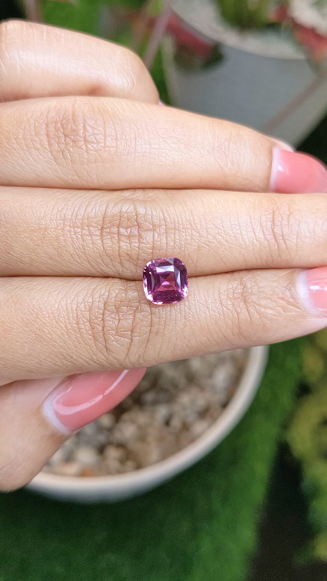 2.57 Ct. Purplish Pink Spinel from Ceylon (Sri Lanka) Size Video