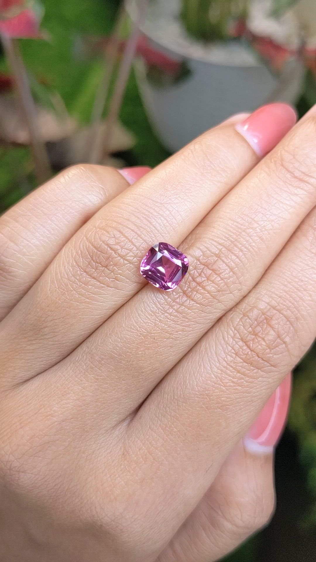 2.57 Ct. Purplish Pink Spinel from Ceylon (Sri Lanka) Size Video