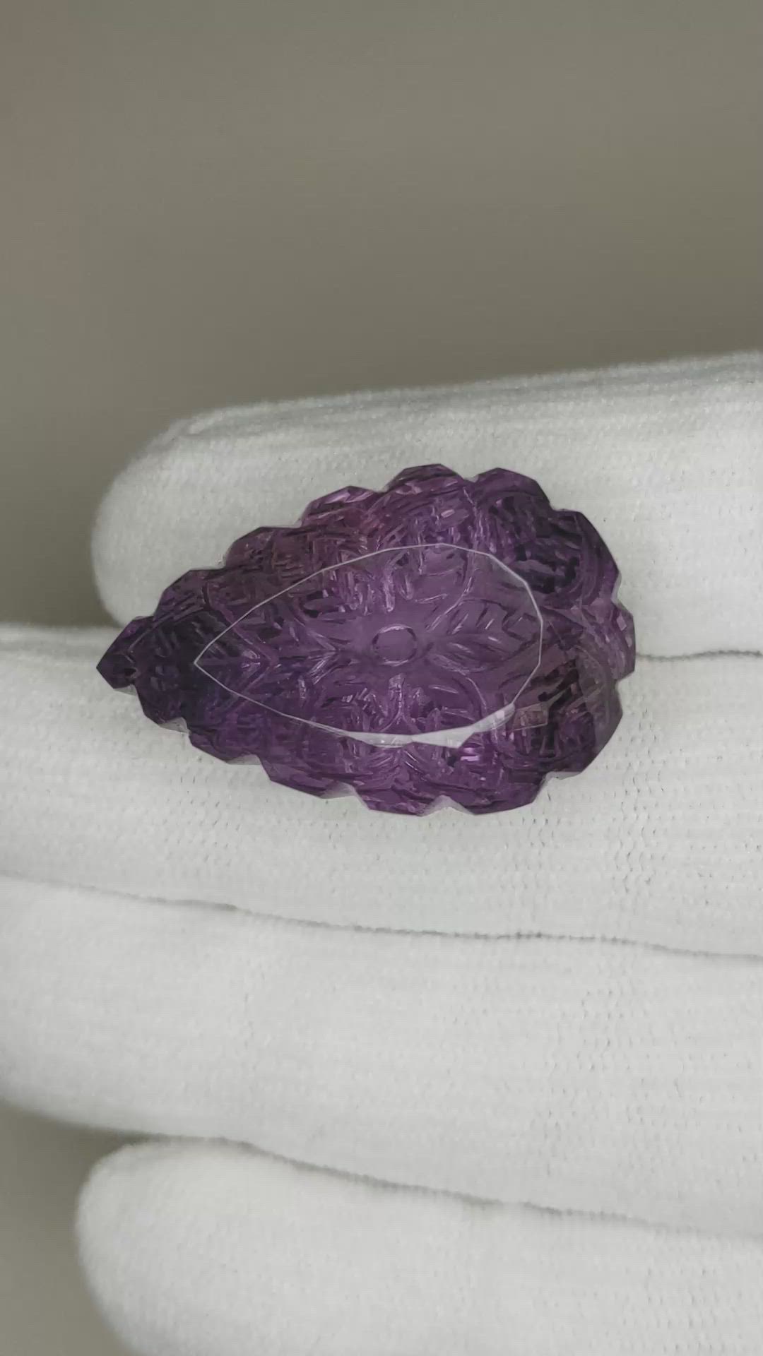 48.79 Ct. Purple Amethyst from Brazil Size Video