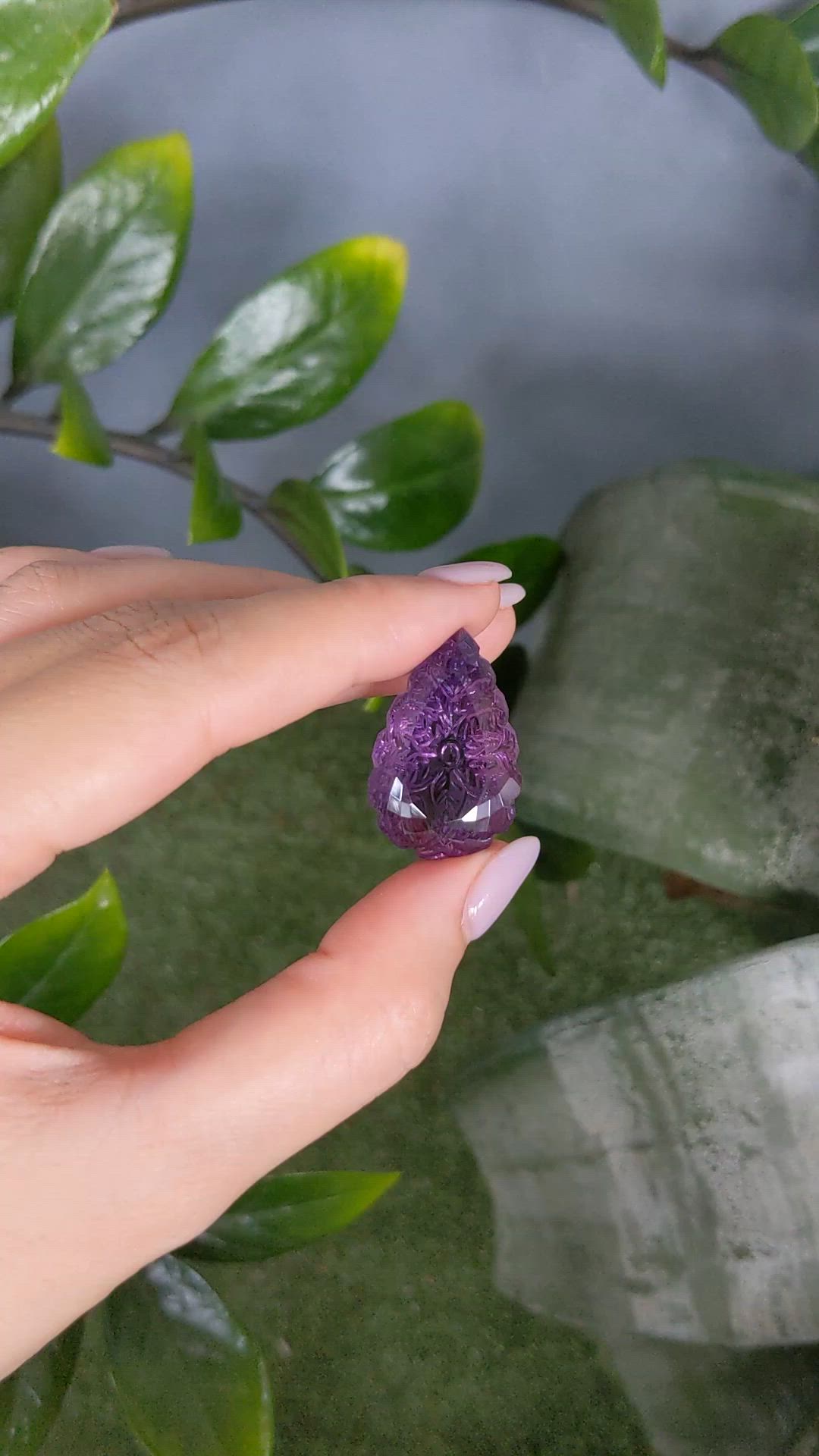 48.79 Ct. Purple Amethyst from Brazil Size Video