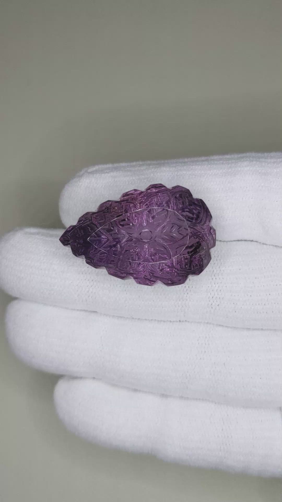 48.79 Ct. Purple Amethyst from Brazil Size Video