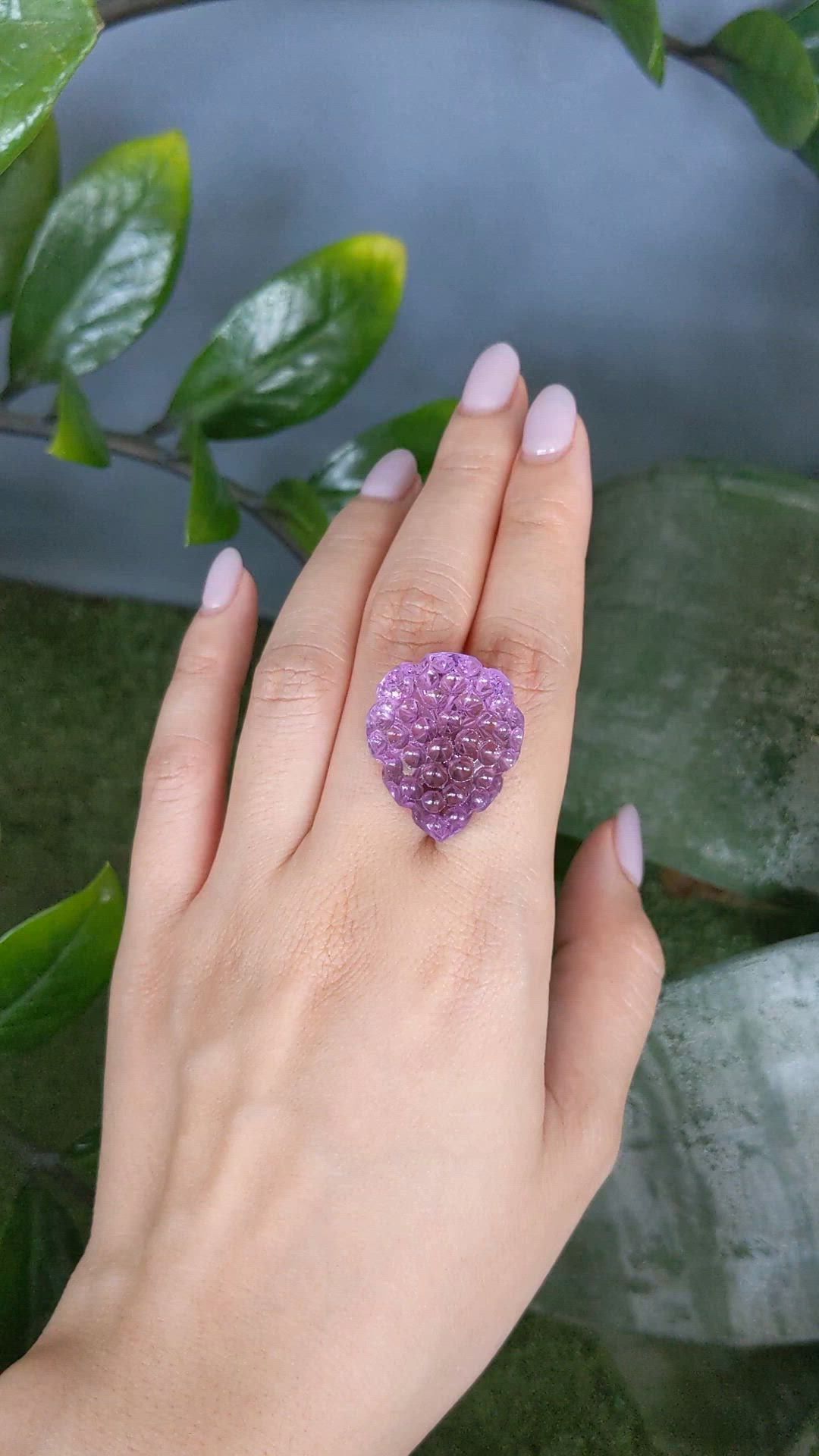 51.30 Ct. Purple Amethyst from Brazil Size Video