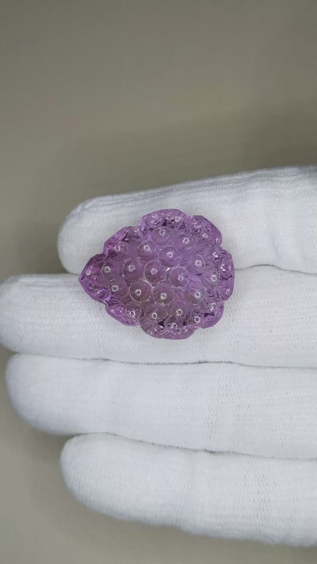 51.30 Ct. Purple Amethyst from Brazil Size Video