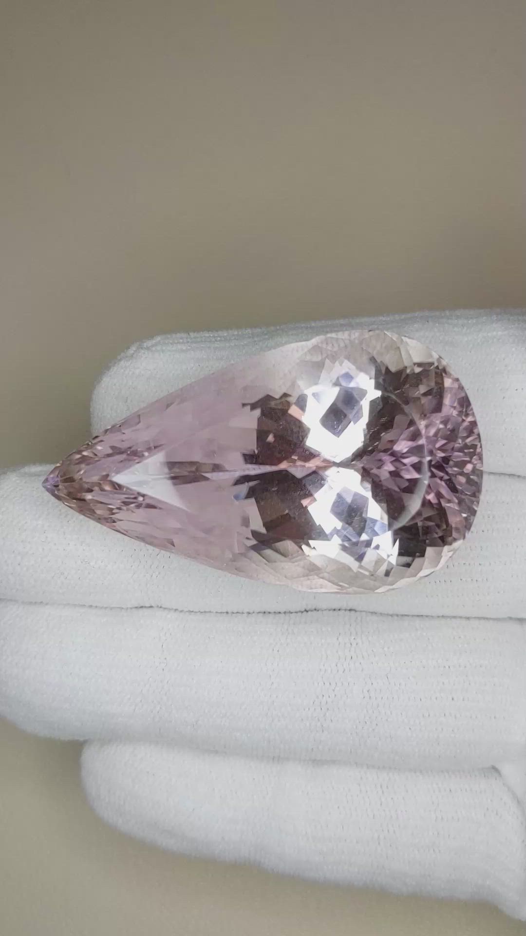 175.21 Ct. Peach Kunzite from Afghanistan Size Video