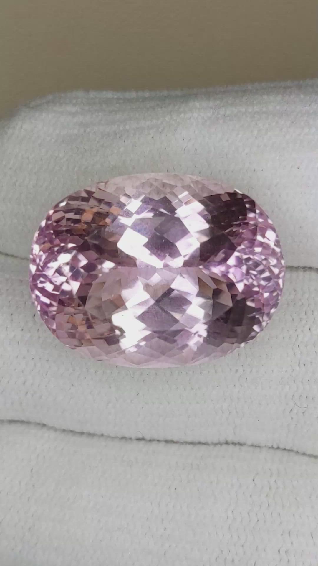 39.94 Ct. Peach Kunzite from Afghanistan Size Video