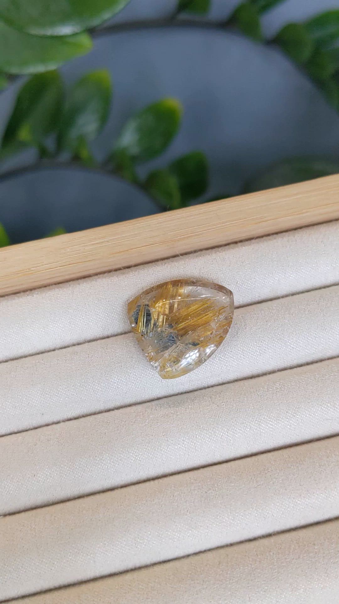 22.23 Ct. Multi Color Cabochon Rutilated Quartz from Brazil Size Video