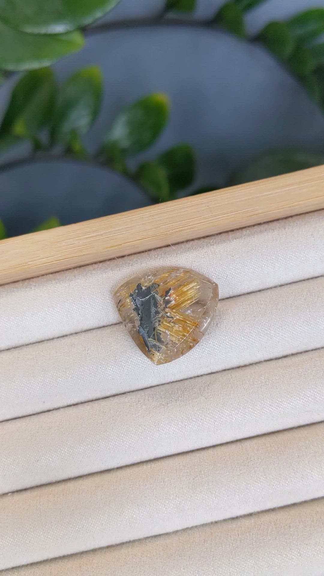 22.23 Ct. Multi Color Cabochon Rutilated Quartz from Brazil Size Video