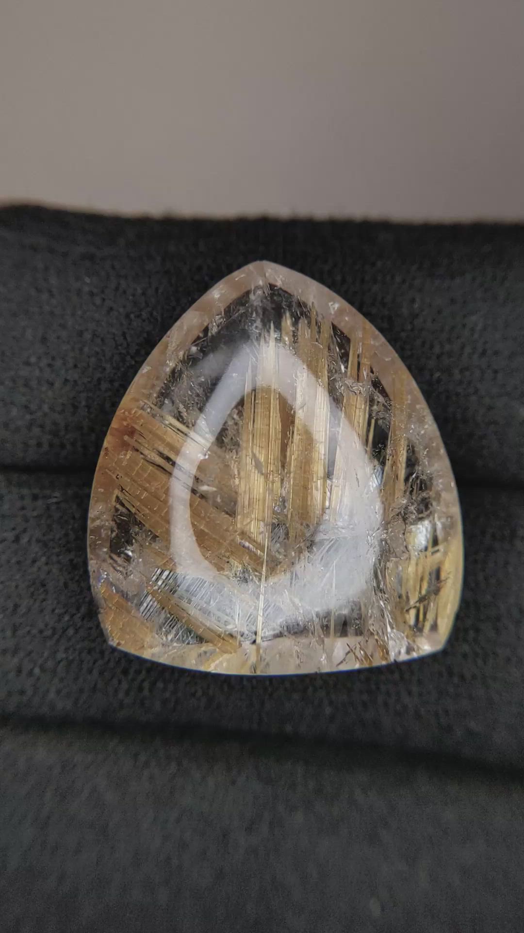 22.23 Ct. Multi Color Cabochon Rutilated Quartz from Brazil Size Video