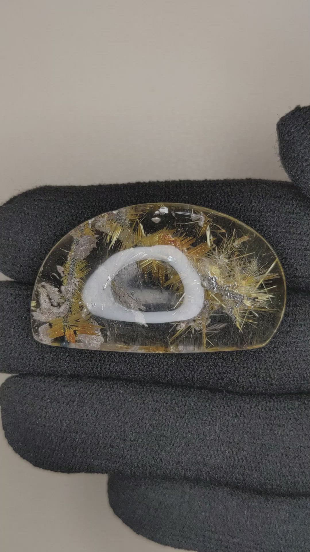 51.55 Ct. Multi Color Cabochon Rutilated Quartz from Brazil Size Video