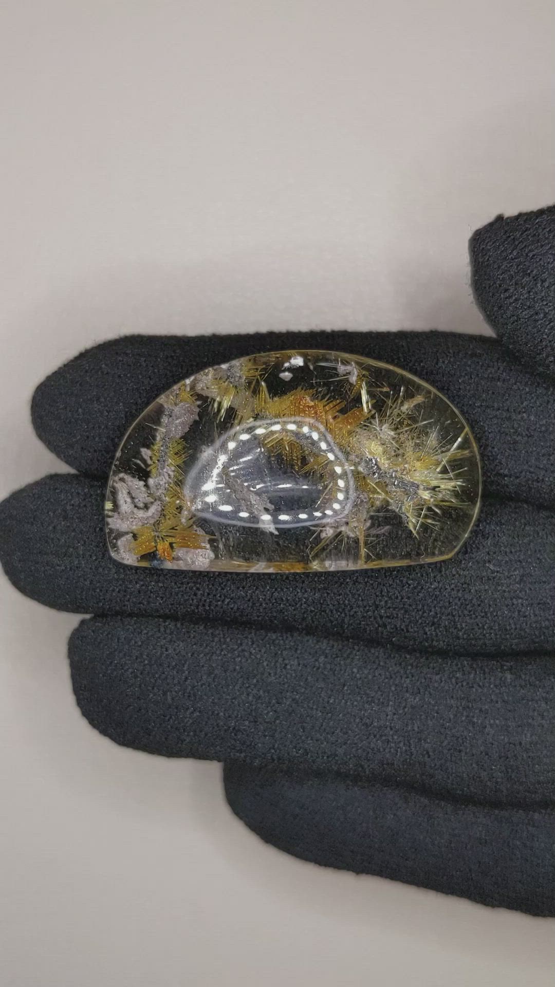 51.55 Ct. Multi Color Cabochon Rutilated Quartz from Brazil Size Video