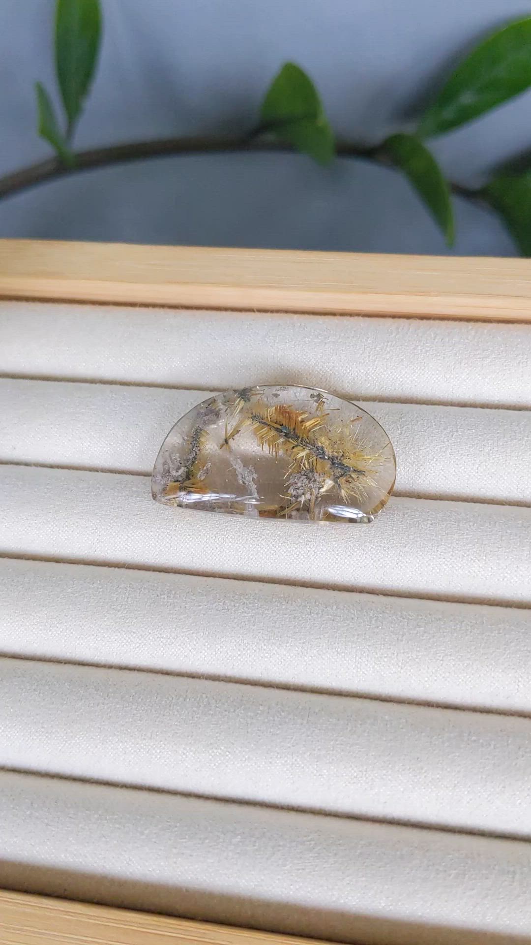 51.55 Ct. Multi Color Cabochon Rutilated Quartz from Brazil Size Video